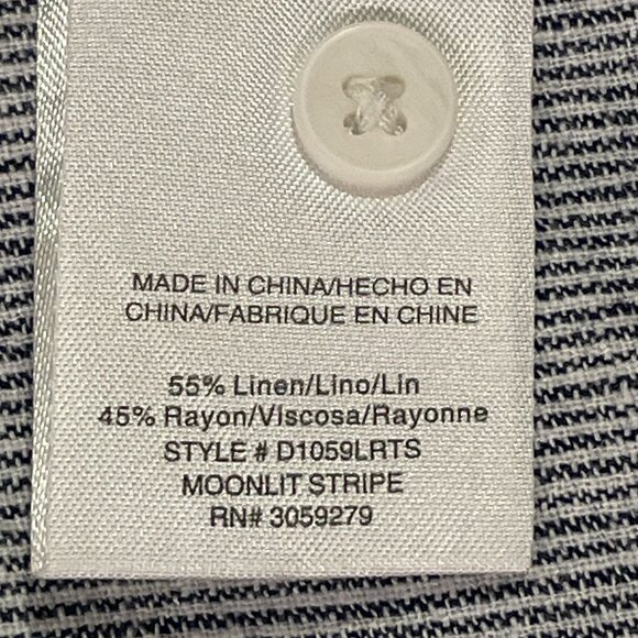 NEUFLORA "Moonlit Stripe" Sleeveless Button Down Tunic/Mini Pin Stripe Blue - L - Picture 8 of 9
